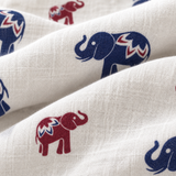 Éléphants en mousseline bleu marine
