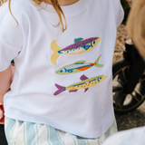 Maglietta da bambino oversize White Fish Stack