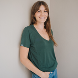 Camiseta Lactancia Cuello en V Verde Bosque