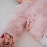 Cardigan avvolgente rosa puro