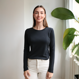 Maglietta per l'allattamento a manica lunga nera