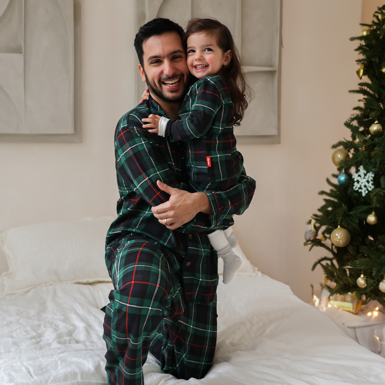 Conjunto de pijama de bambú y tartán para hombre