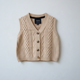 Gilet en coton tricoté Beige