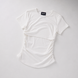 Still-T-Shirt mit Rüschen Weiß