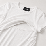 Still-T-Shirt mit Rüschen Weiß