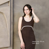 St Tropez Ribbed Stillkleid Schokolade