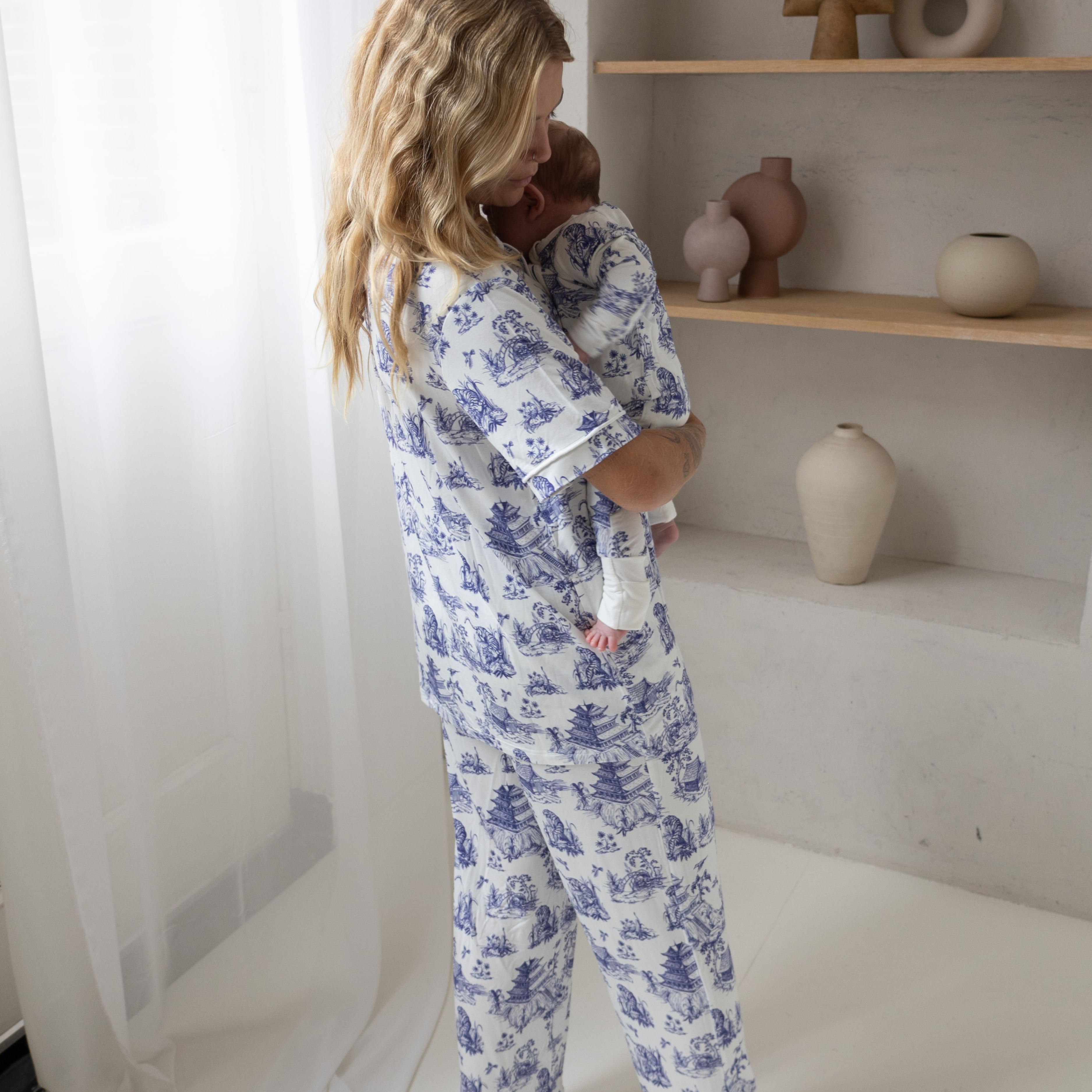 Ladies Toile de Jouy Pajamas Set