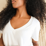 Breastfeeding T-Shirt V-Neck White