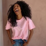 Still-Tee in Übergröße Rosa