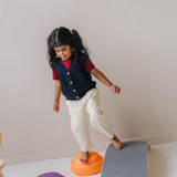 Baumwollstrickweste Marineblau