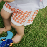 Abenteuershorts aus Frottee mit Vichy-Karomuster