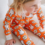 Child wearing the Children's Miffy Daisy Days bamboo pyjama set