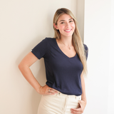 T-Shirt allaitement col V Bleu marine
