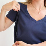 T-Shirt allaitement col V Bleu marine