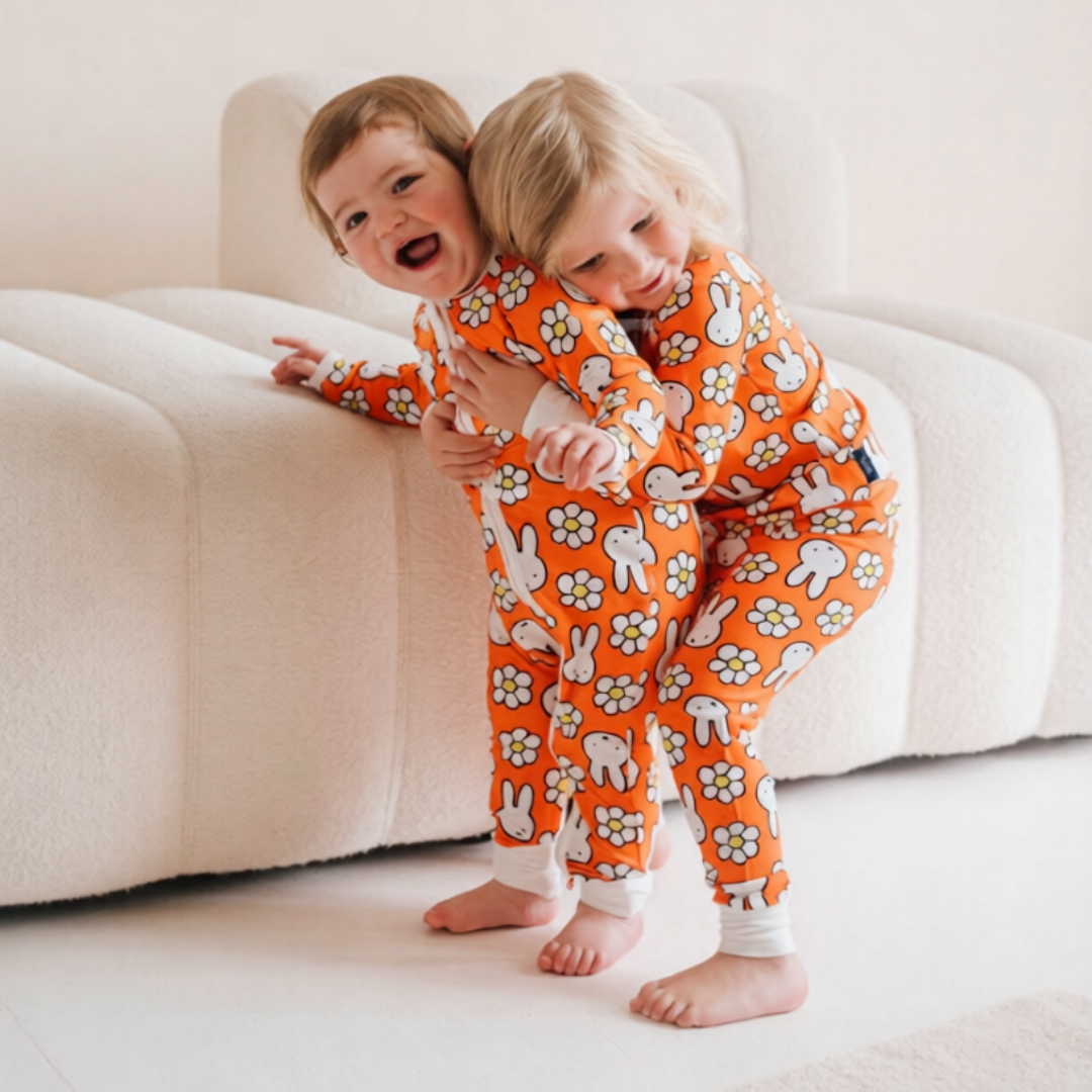 Child wearing the Children's Miffy Daisy Days bamboo pyjama set