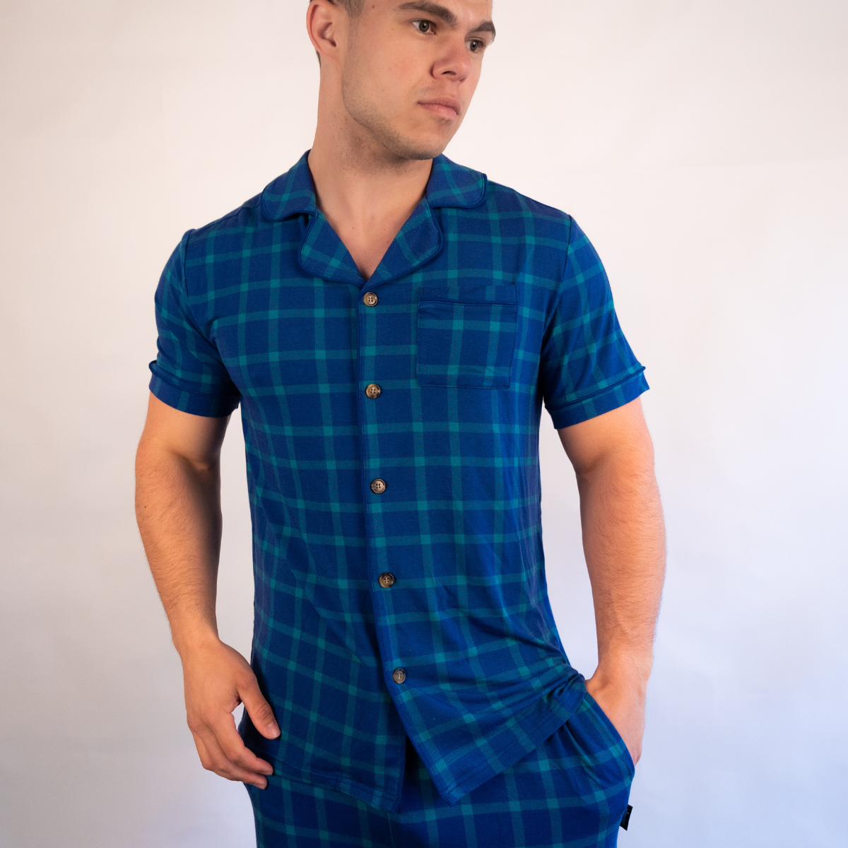 Men's Check Bamboo Pyjama Set