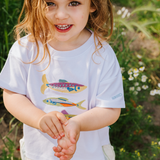 Maglietta da bambino oversize White Fish Stack