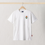 Miffy Camiseta blanca de lactancia con un tulipán bordado y cremalleras de lactancia, vista frontal