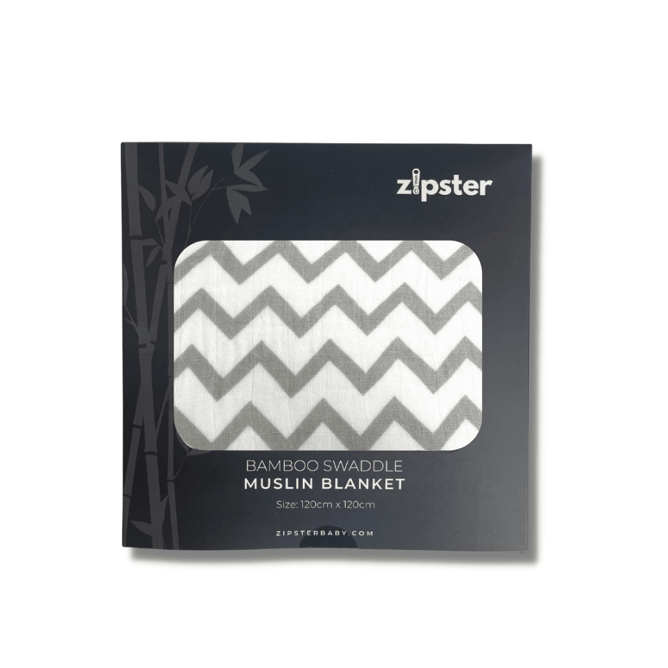 Zig Zag Large Muslin Blanket - Zipster