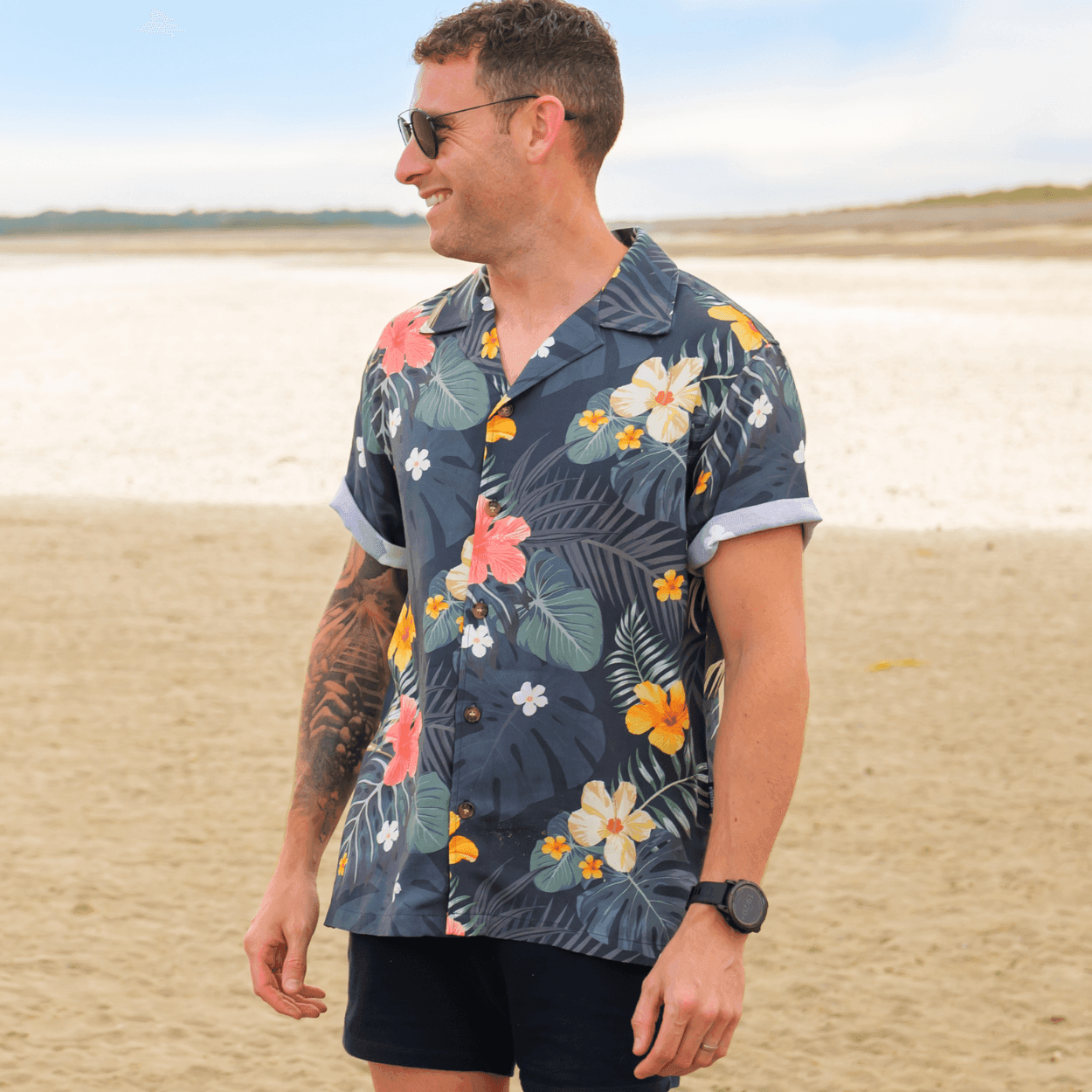 Men's Tencel Shirt - Hawaiian Nights - Zipster